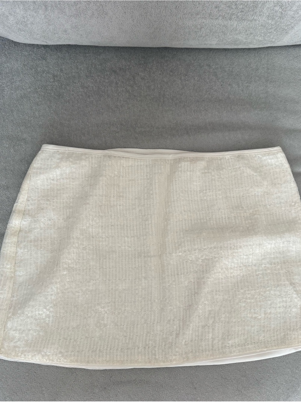 superdown White Sequin Mini Skirt
